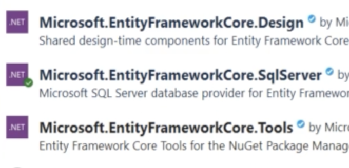 EF Core NuGet Paketleri
